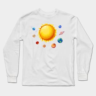 Solar System, mercury, venus, earth, mars, jupiter, saturn, uranus, neptune, pluto Long Sleeve T-Shirt